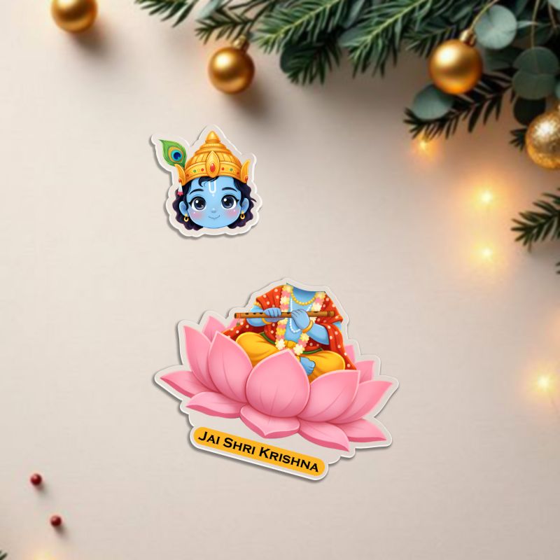 Jai Shri Krishna Bobblehead Battery Powered Moving Head Feature Decoration Items for Home Décor and Office Table Birthday Gift for Kids, Family and Friends